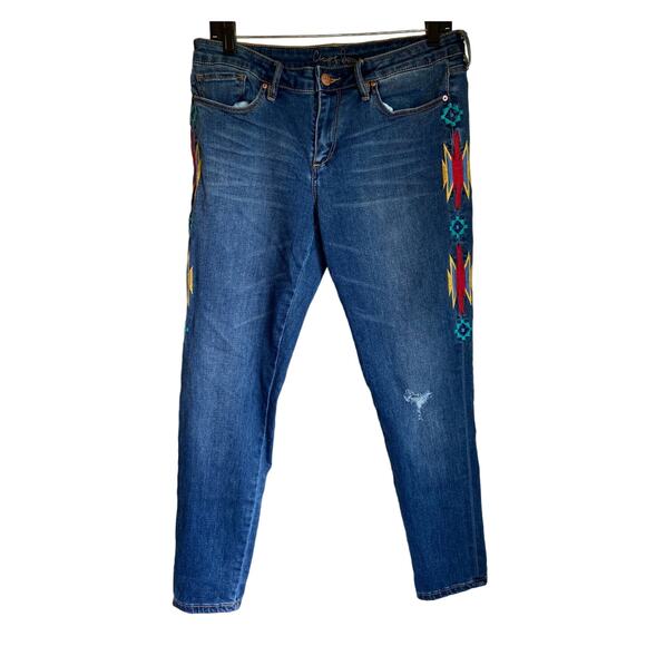 Boho embroidered Peppe Skinny Jeans Size 31 - Picture 1 of 7